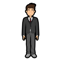 Businessman smiling cartoon icon vector illustration graphic design