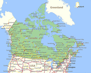 Fototapeta premium Canada-World-Countries-VectorMap-A