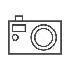 Photo camera icon vector illustration. Outline style