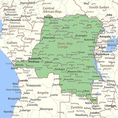 Obraz premium Dem. Rep. Congo-World-Countries-VectorMap-A