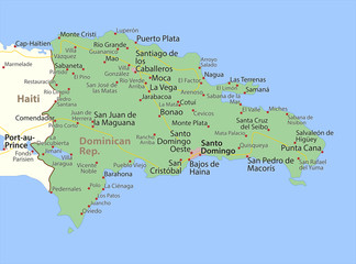 Dominican Rep-World-Countries-VectorMap-A - obrazy, fototapety, plakaty