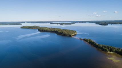 Narrow islands in a Finnish lake