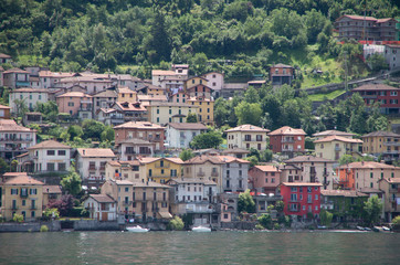 A small mountain village by the Lake Como in Italy