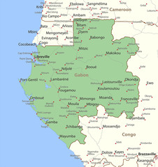Naklejka premium Gabon-World-Countries-VectorMap-A