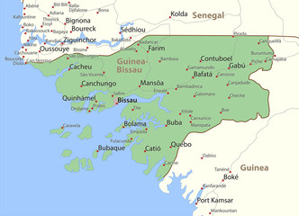 Obraz premium Guinea-Bissau-World-Countries-VectorMap-A
