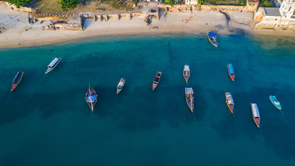 Aerial. Stone town, Zanzibar, Tanzania.