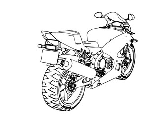 sketch of a motorcycle vector.