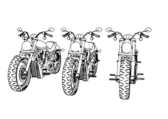 sketch of a motorcycle vector.