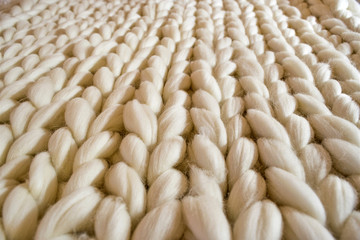 White merino wool plaid texture, background