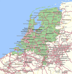 Netherlands-World-Countries-VectorMap-A - obrazy, fototapety, plakaty