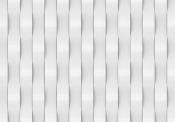 3d rendering. Top view of abstract modern vertical White ribbons curve wall background.