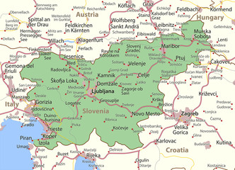 Slovenia-World-Countries-VectorMap-A - obrazy, fototapety, plakaty