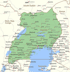 Obraz premium Uganda-World-Countries-VectorMap-A