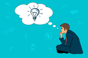 The businessman came up with a new idea. start-up