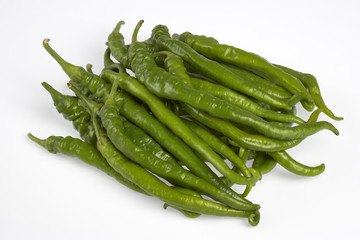 Green peppers isolated on white