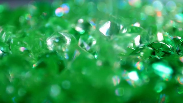 Emeralds. Precious Stones. Slow Motion