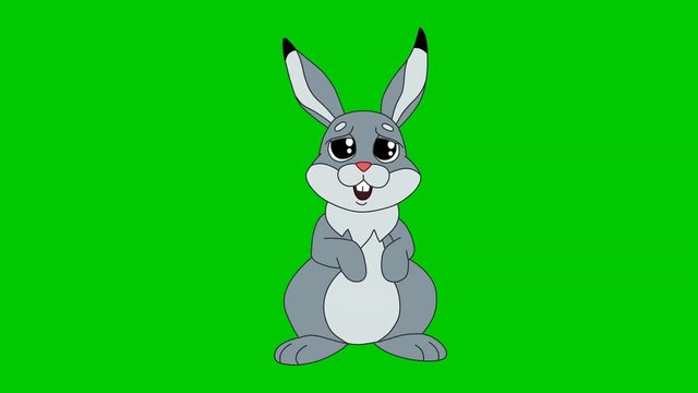 Animated Cartoon Character Hare 4. Hare is afraid