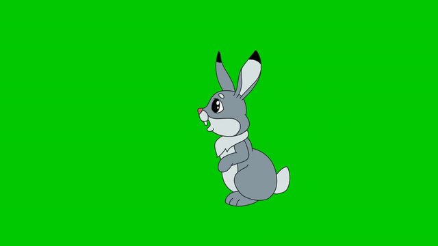 Animated Cartoon Character Hare 3. 
Hand drawn animated hare leaps forward with a alpha channel


