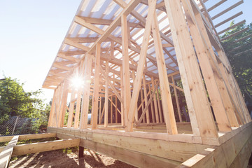 Unfinished frame house