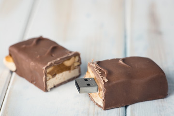 Chocolate bar, flash drive