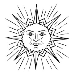 Stylized sun sketch