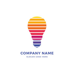 Naklejka premium Idea Colorful Bulb Logo Design
