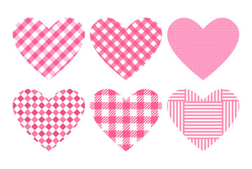 Set heart pink color trend. Substrates checkered pattern. Vector template backgrounds for Valentine's Day banner. - 192520183