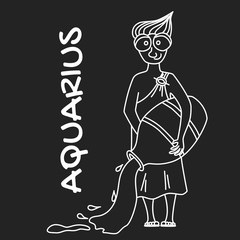 Aquarius zodiac sign for horoscope in vector EPS8