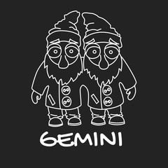 Gemini male zodiac sign for horoscope in vector EPS8