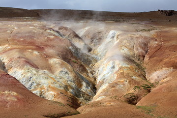 Iceland / Island - dampfende Erdspalte am Leirhnjúkur