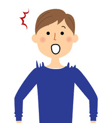 若い男性　パパ　驚く