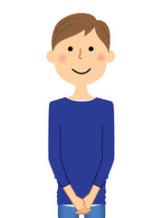 若い男性　パパ　あいさつ