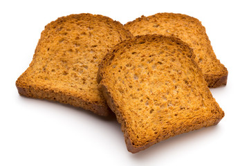Sliced Toast Bread isolated on white background, top view.