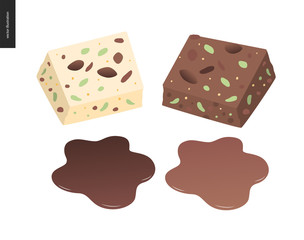 Love spring chocolate - dark and white chocolate bars and choclate topping