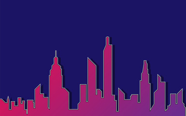city silhouette background, vector illustration