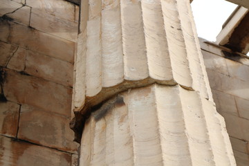 Fototapeta na wymiar Column of Temple of Hephaestus in Ancient Agora of Athens, Greece