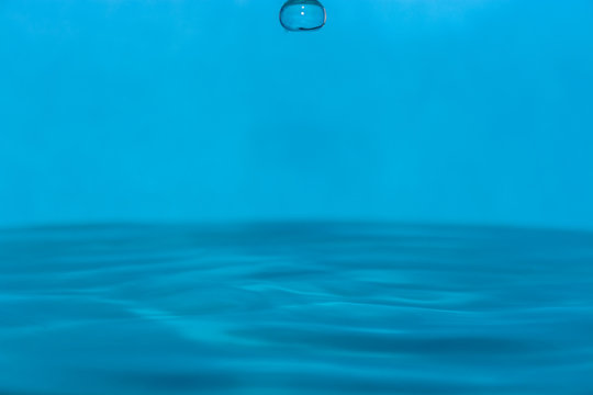 drop of clean blue water