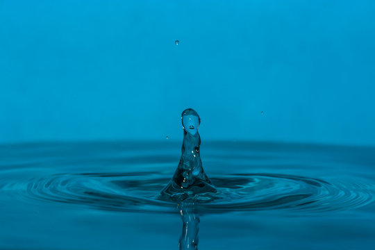 drop of clean blue water