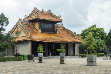 Fototapeta premium interior of the complex of the mausoleum of the emperor tu Duc in Hue, Vietnam.