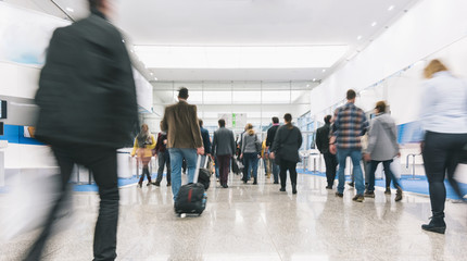 business people crowd at an expo concept image