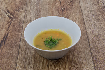 Cabbage soup on a table