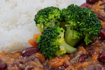 Azuki with vegetable and rice