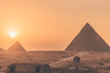Foto op Canvas Sunset on the pyramids of Egypt © xavier
