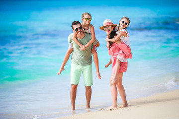 Happy family on beach vacation