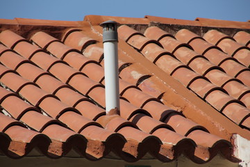 Roof tiles and chimney