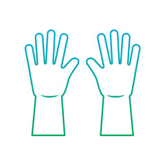 gloves cleaning rubber equipment work vector illustration degrade line color