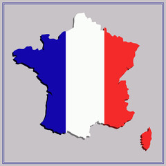 Map of France. Illustration.