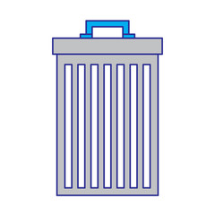 trash can container garbage recycling vector illustration blue and gray design