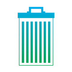 trash can container garbage recycling vector illustration degrade line color