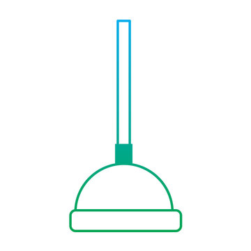 recommend clip art: plunger clean bath tool hygiene vector illustration degrade line color